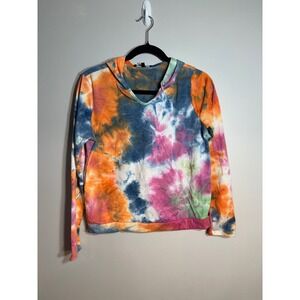 YMI Collections Womens Tie Dye Hoodie Sweatshirt Size S Orange Blue Pink Green